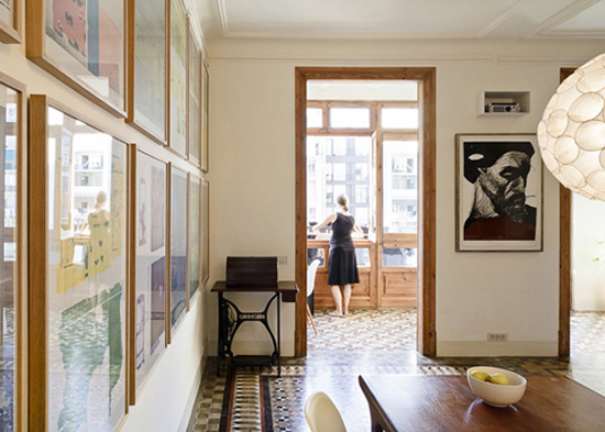 Mozaïekvloer door het hele appartement in Barcelona