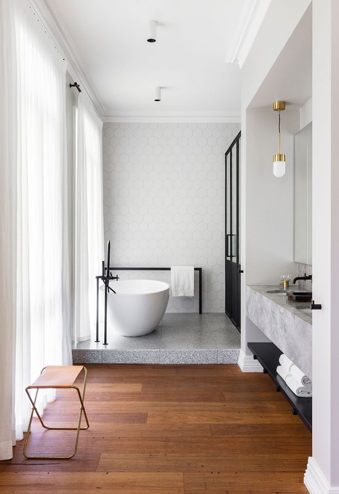 badkamer ensuite L vorm podium badkamer ensuite verhoging