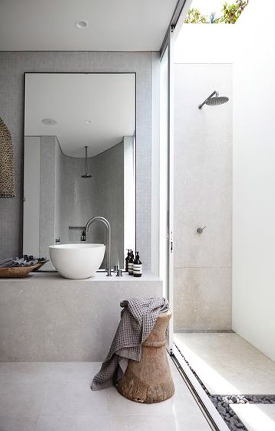 Badkamer met betonlook 