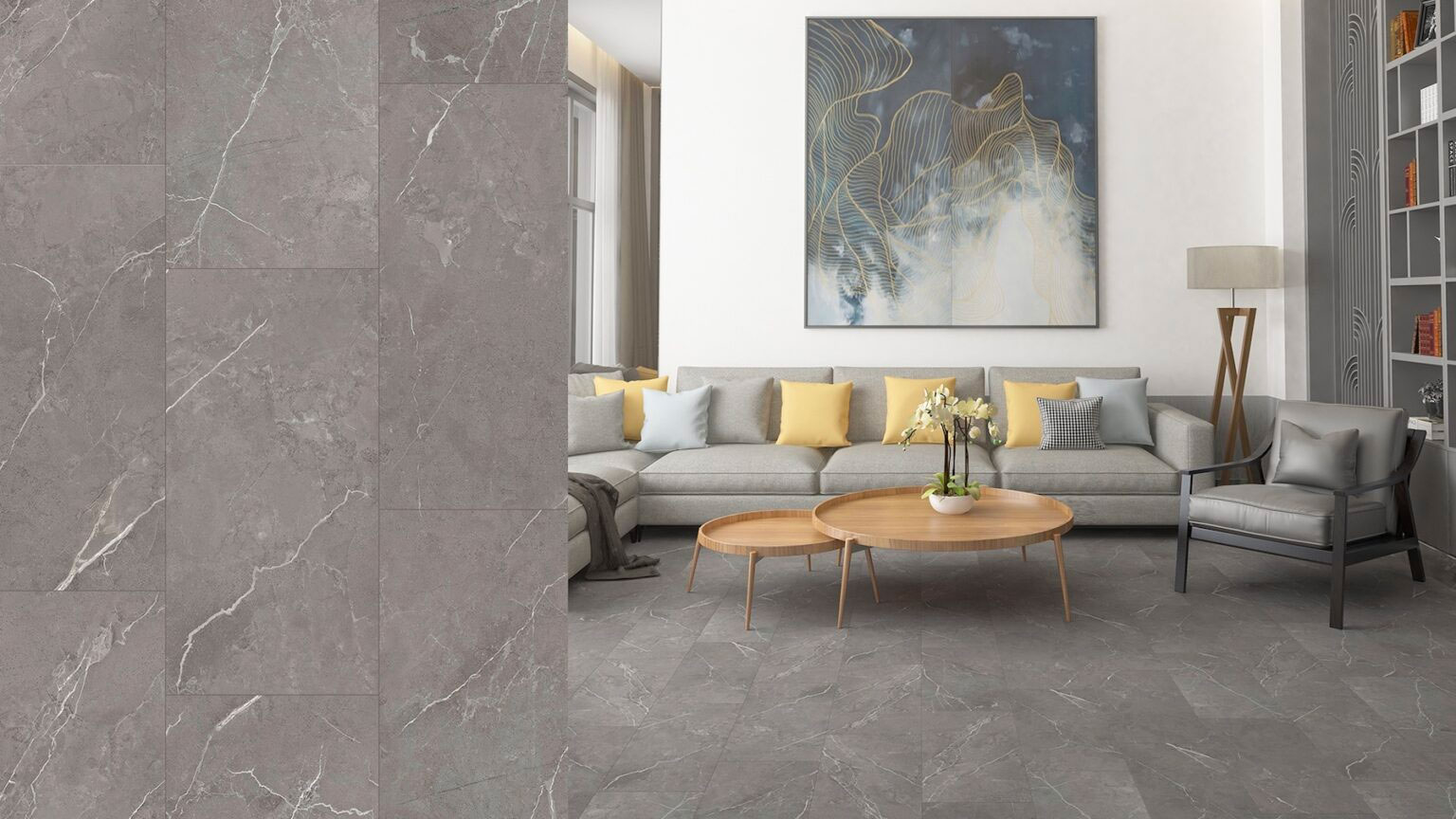 PVC Betonlook Vloer Marble Grey€ 25,95 per vierkante meter