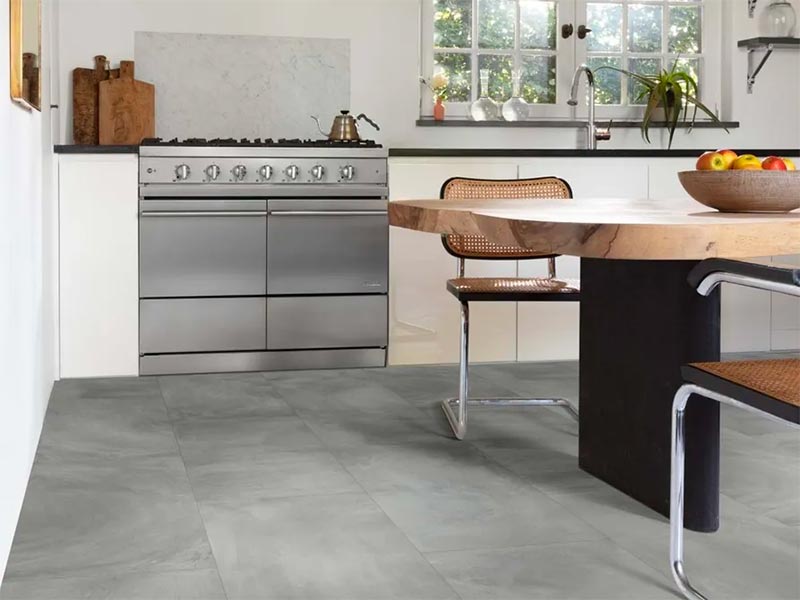 betonlook pvc vloer moderne keuken