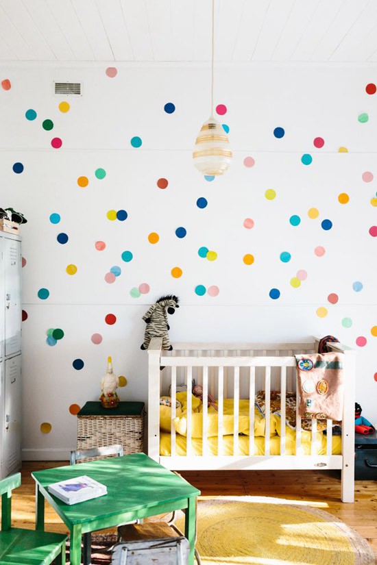 Confetti muur in de kinderkamer
