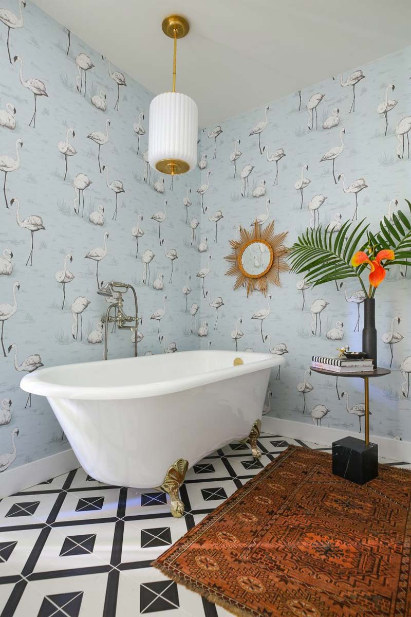 flamingo behang badkamer flamingo behang badkamer