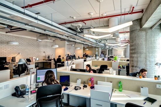Inrichting van Google kantoor in Tel Aviv