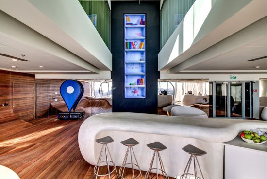 Inrichting van Google kantoor in Tel Aviv