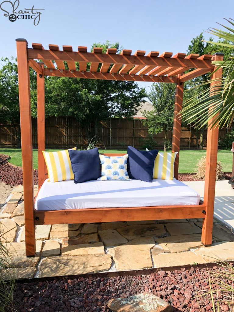 houten bed maken tuin