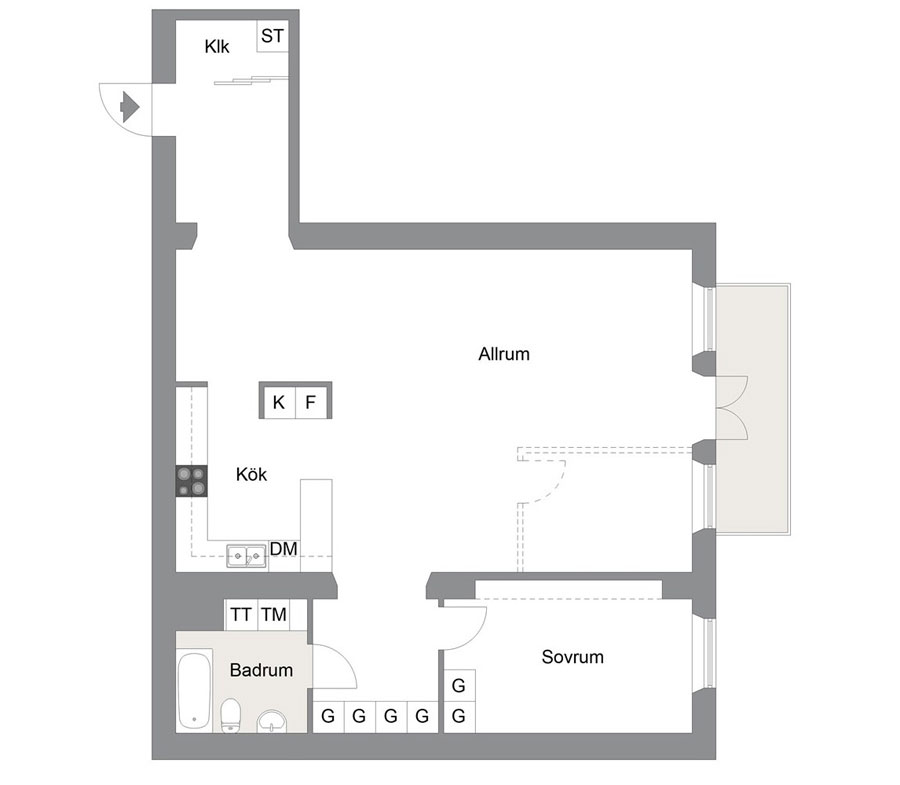 In dit appartement is een extra slaapkamer open een hele leuke manier gecreëerd! In dit appartement is een extra slaapkamer open een hele leuke manier gecreëerd!