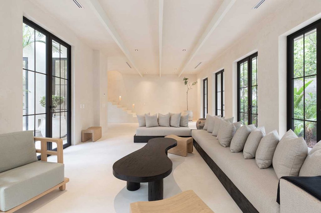 luxe sereniteit villa tulum mexico woonkamer spotjes
