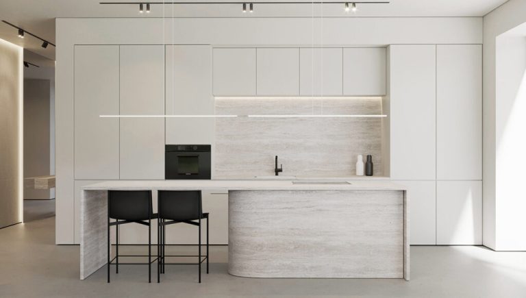 minimalistische witte keuken