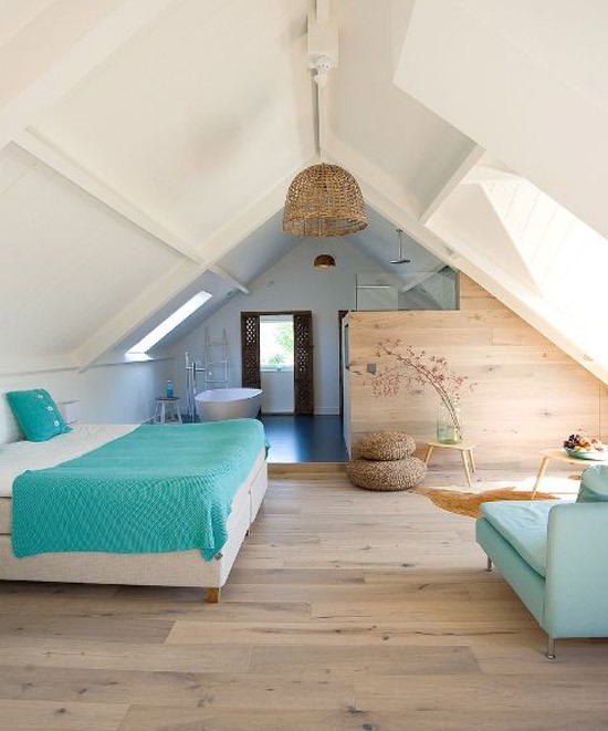 Mooie houten vloer in de slaapkamer