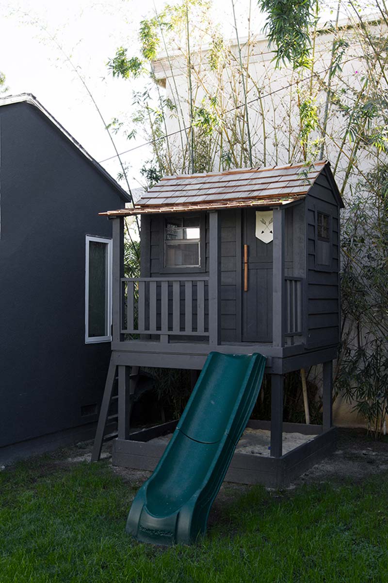 potdekselen speelhuisje tuin