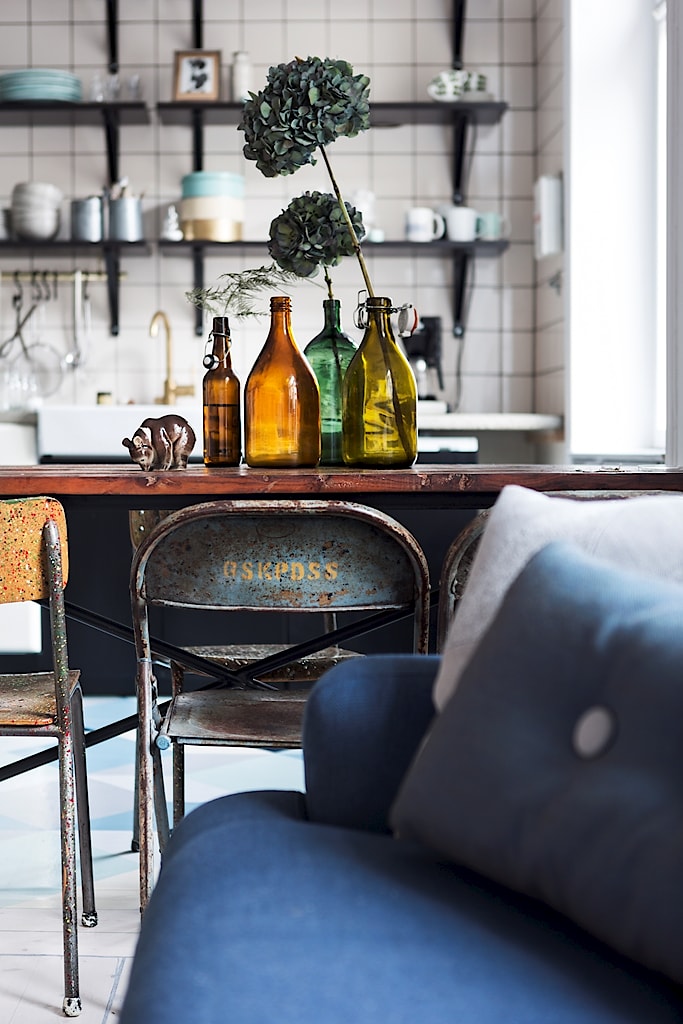 Scandinavisch appartement van Zweedse trouwfotograaf in een vintage industrieel tintje Scandinavisch appartement van Zweedse trouwfotograaf in een vintage industrieel tintje