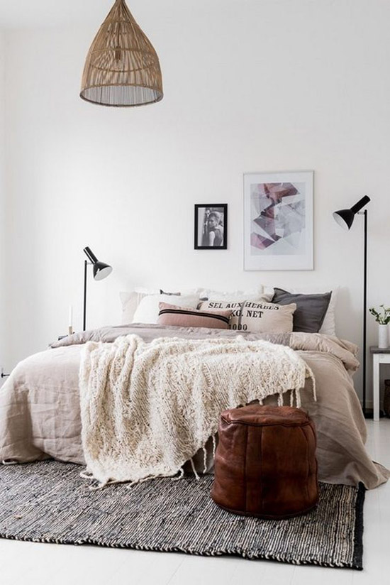 Slaapkamer met zachte kleuren