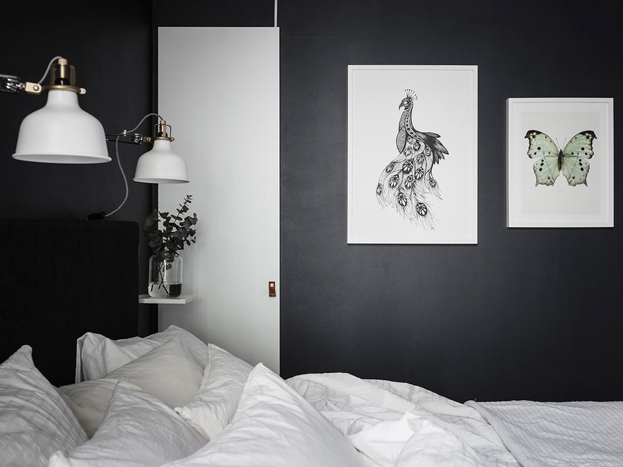 stoere-scandinavische-slaapkamer-met-zwarte-muren- stoere-scandinavische-slaapkamer-met-zwarte-muren-