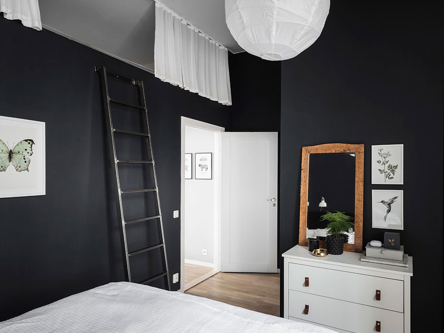 stoere-scandinavische-slaapkamer-met-zwarte-muren- stoere-scandinavische-slaapkamer-met-zwarte-muren-