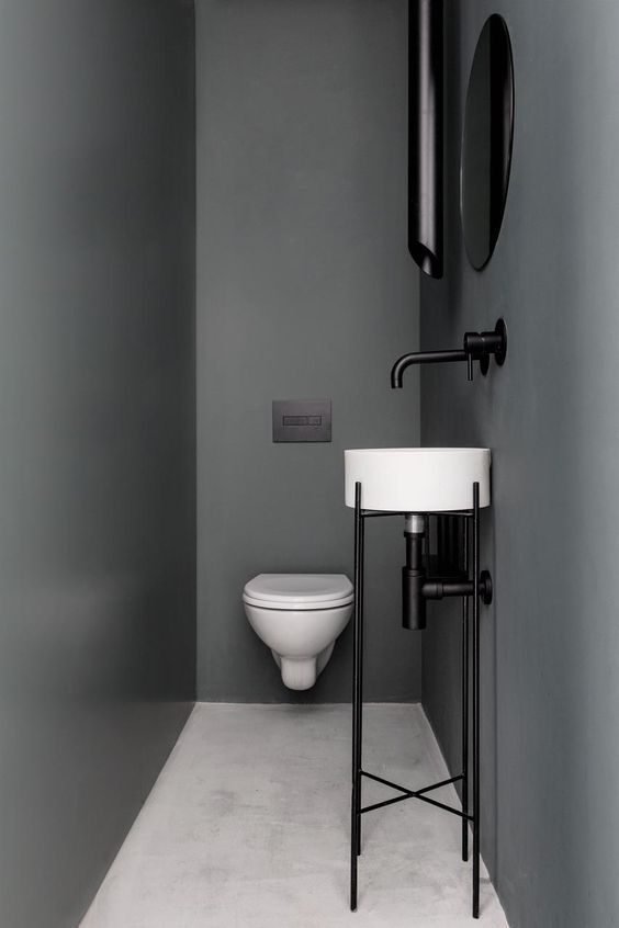 toilet inspiratie minimalistisch met zwart