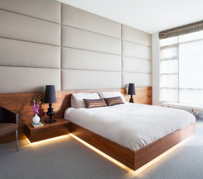 verlichting onder bed en nachtkastjes