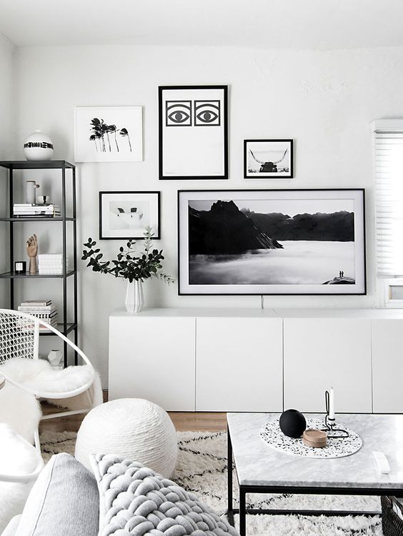 Zwart wit foto's in huis