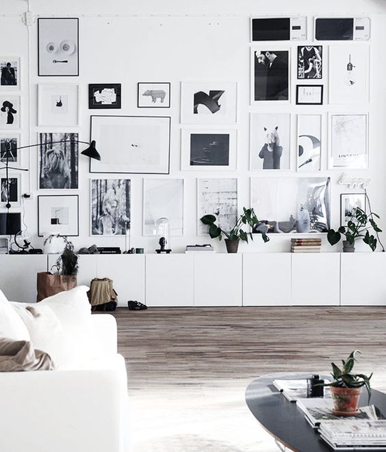 Zwart wit foto's in huis
